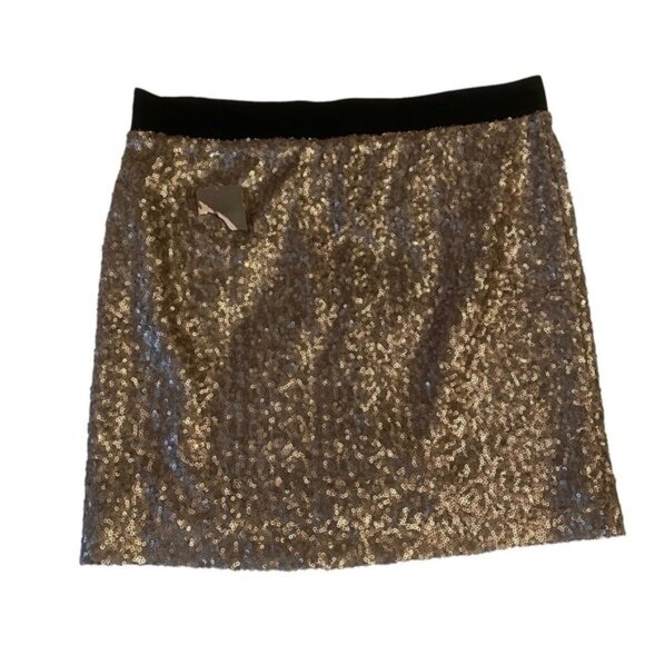 Forever 21 Gold Sequin Mini Skirt Size Small - Picture 1 of 6